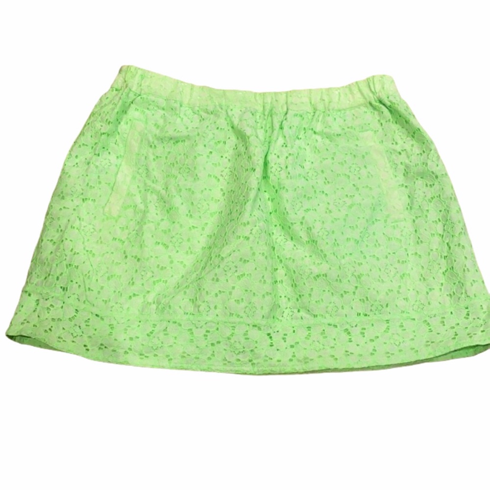 ☀️SUMMERTIME☀️ JCrew lime green lace mini skirt